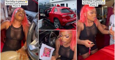 Man Buys Lady Brand New Mercedes Benz GLE, iPhone 15, Plot of Land, She Screams in Public