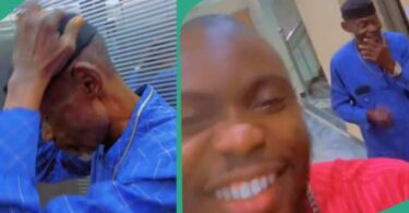 Nigerian Man Exclaims Happily as Son Lodges Him in Hotel, Video Trends