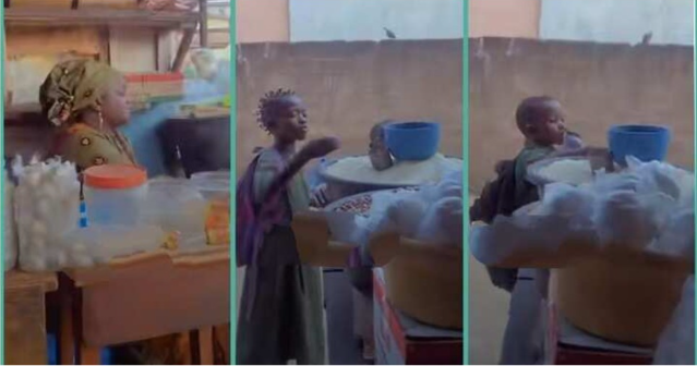 Nigerian Woman Feeds Over 100 Children With Garri Daily